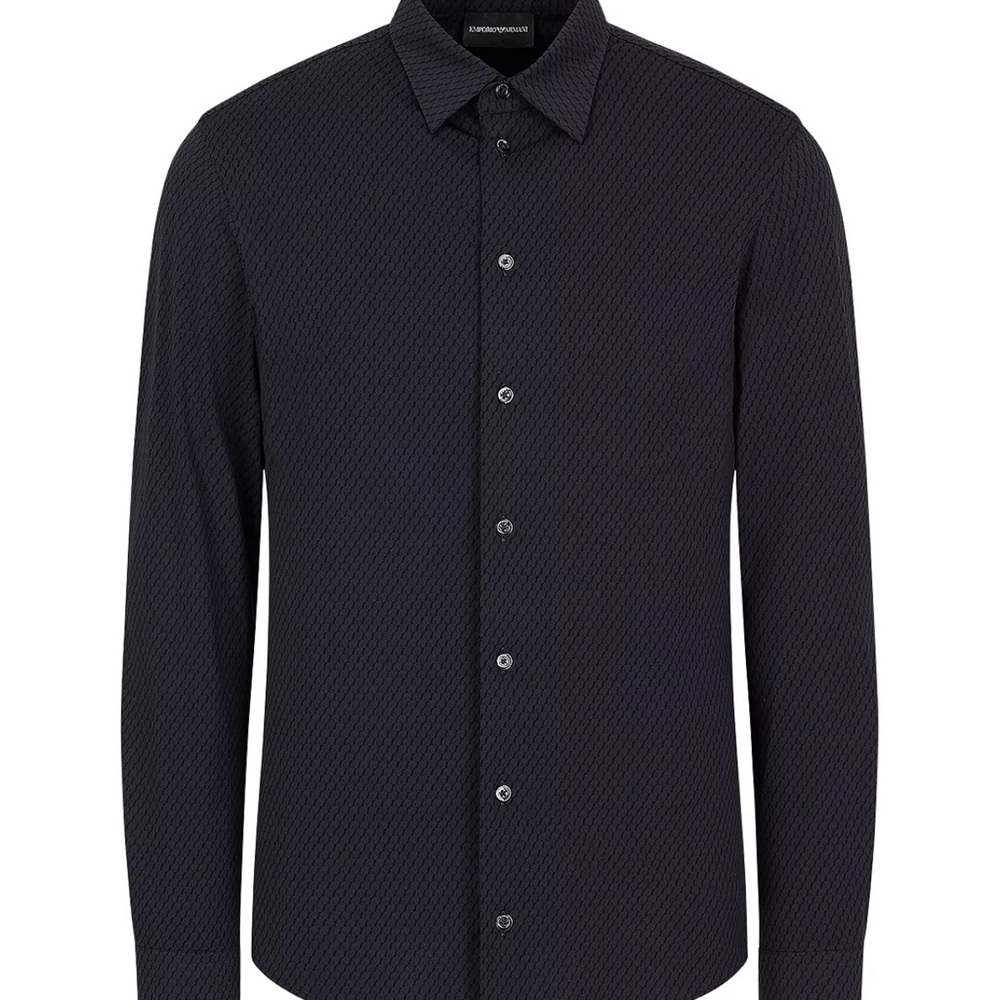 Armani Collezioni herringbone button down shirt